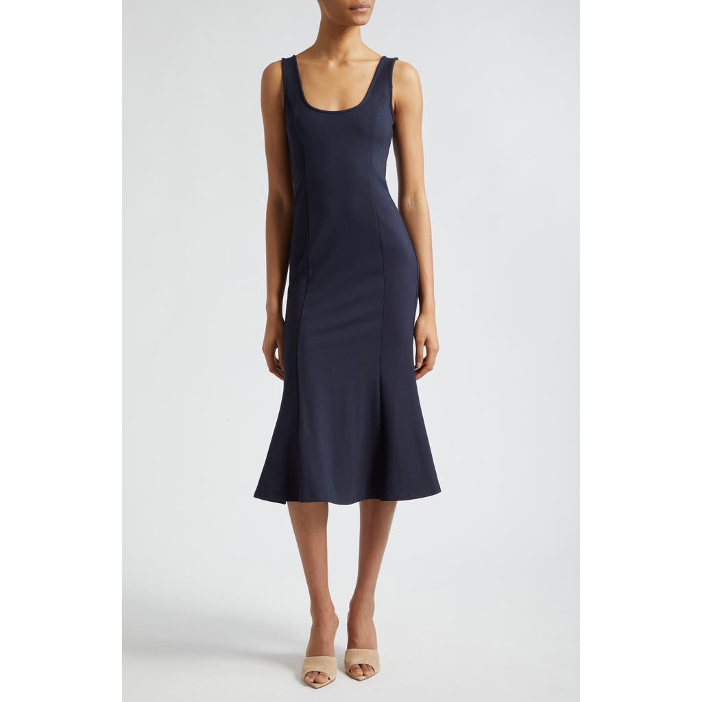 L Agence Bisous Flared Midi Dress In Midnight