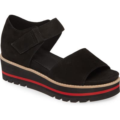 Eileen Fisher Luella Leather Platform Sandal- Black