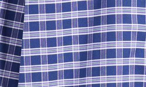 Shop Brooks Brothers Regular Fit Check Stretch Cotton Button-down Shirt In Navy/purple Check