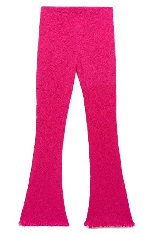 Shop Mango Braided Knit Flare Pants In Fuchsia