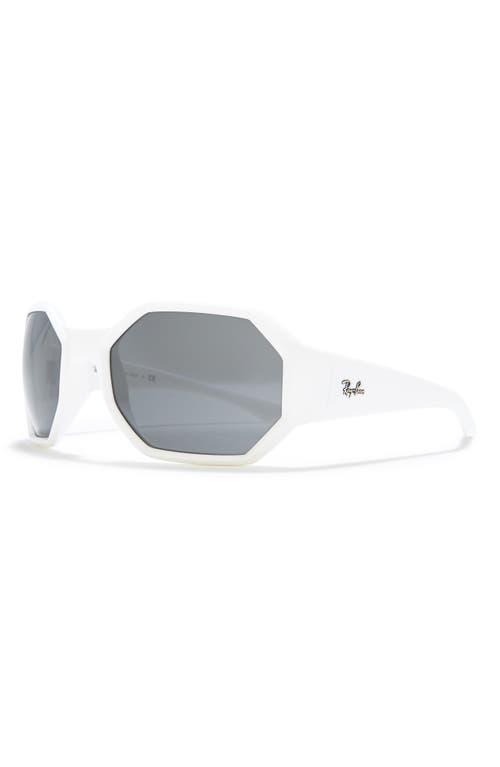 Shop Ray Ban Ray-ban 59mm Wrap Sunglasses In White/dark Grey