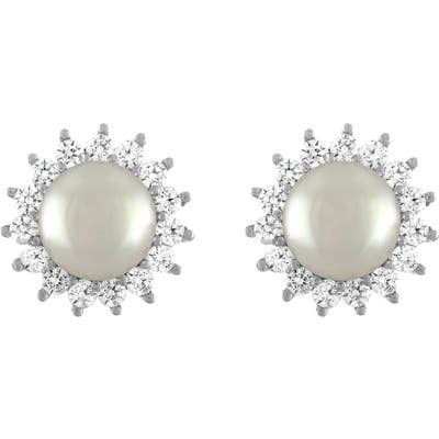 Majorica Simulated Pearl & Cubic Zirconia Stud Earrings
