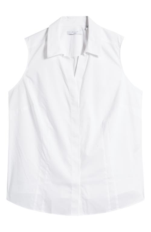 Foxcroft Taylor Sleeveless Button-up Shirt In White