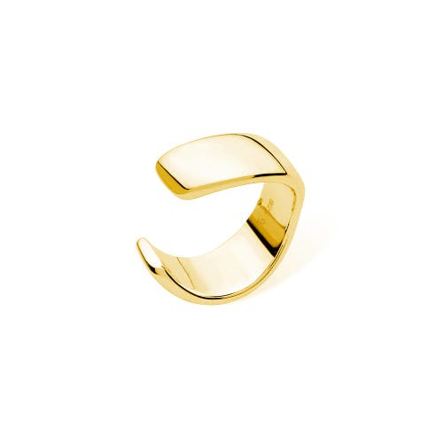 Lucy Quartermaine Flat Plain Cuff In Gold