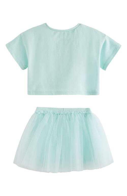 Shop Next Kids' Solid Top & Tutu Skirt Set In Aqua