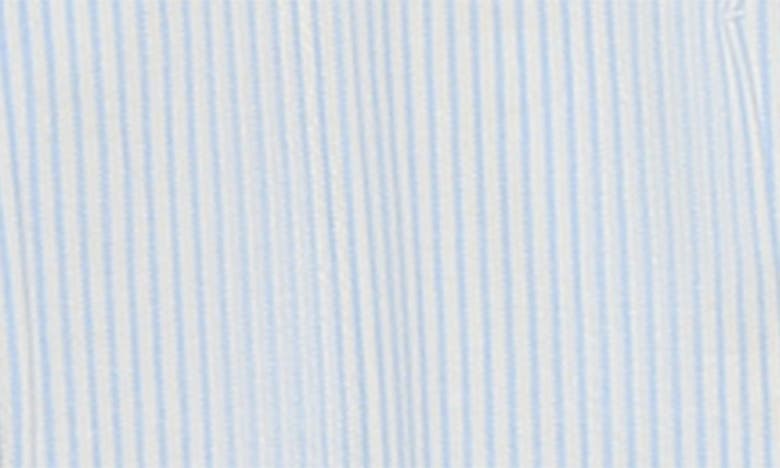 Shop Kenzo Kids' Cotton Blend Seersucker Pants In Blue/ Ivory