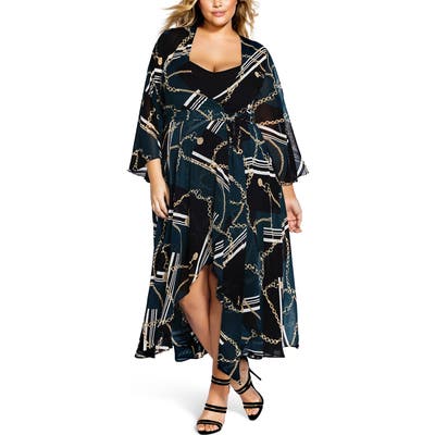 Plus Size City Chic Chained Up Maxi Dress, Black