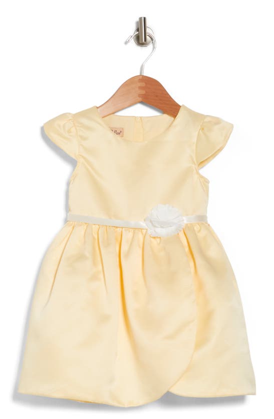 Shop Purple Rose Kids' Rosette Satin Dress In Yellow