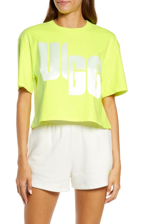 UGG(R) Fionna Logo Cotton Graphic Tee in Highlighter/White