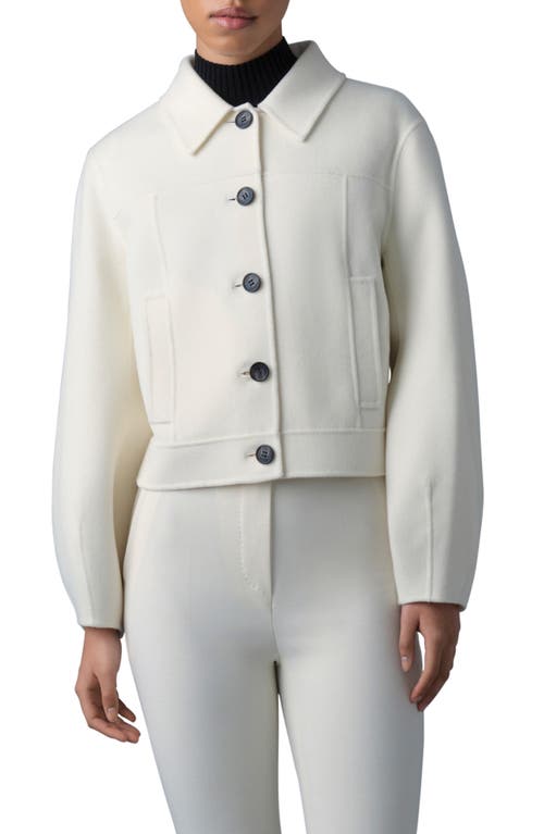Mackage Lali Double Face Wool Crop Jacket Cream at Nordstrom,
