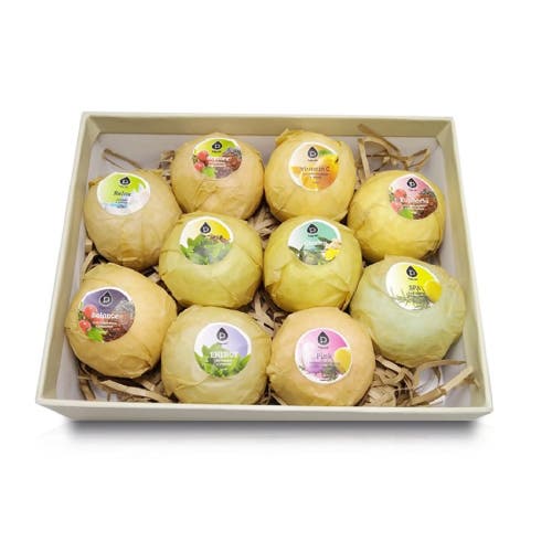 Pursonic 10 Pcs Of Handmade, Natural And Organic Bath Bombs In Multicolor