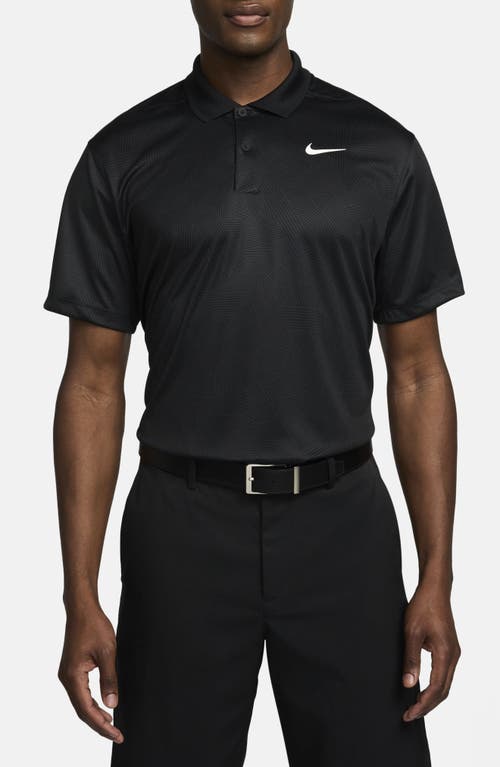 Nike Golf Dri-FIT Victory+ Geo Print Golf Polo in Black/Black/White