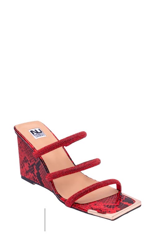 Ninety Union Angel Wedge Heel Sandal In Red