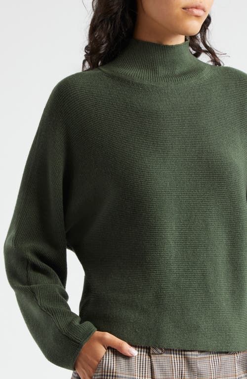 Shop Ramy Brook Cassidy Mock Neck Wool Sweater In Dark Sage