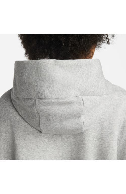 Shop Nike Sportswear Phoenix Fleece Pullover Hoodie In Dark Grey Heather/sail