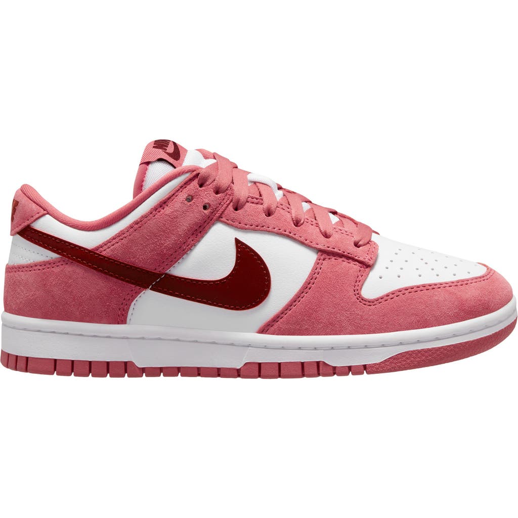 Nike Dunk Low Sneaker In White/red