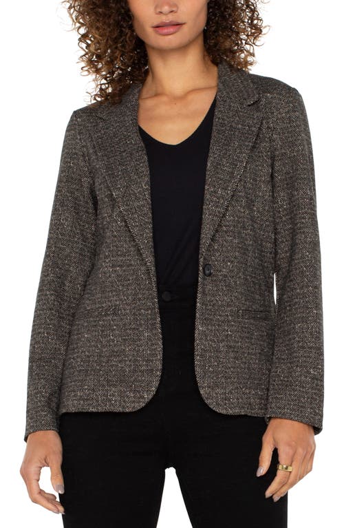 Shop Liverpool Fitted Knit Blazer In Black/tan Check