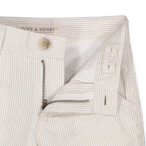 Hope & Henry Baby Boys' Organic Seersucker Short, Infant In Taupe Seersucker