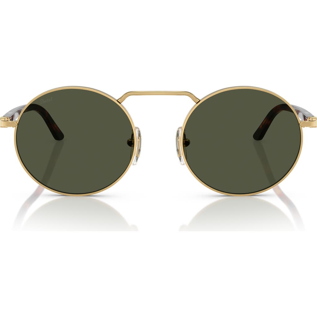 Persol 53mm Polarized Round Sunglasses In Green