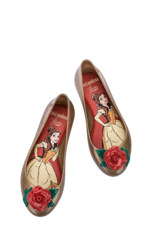 Melissa Mini  Sweet Love Disney Princess Flat In Gold/red