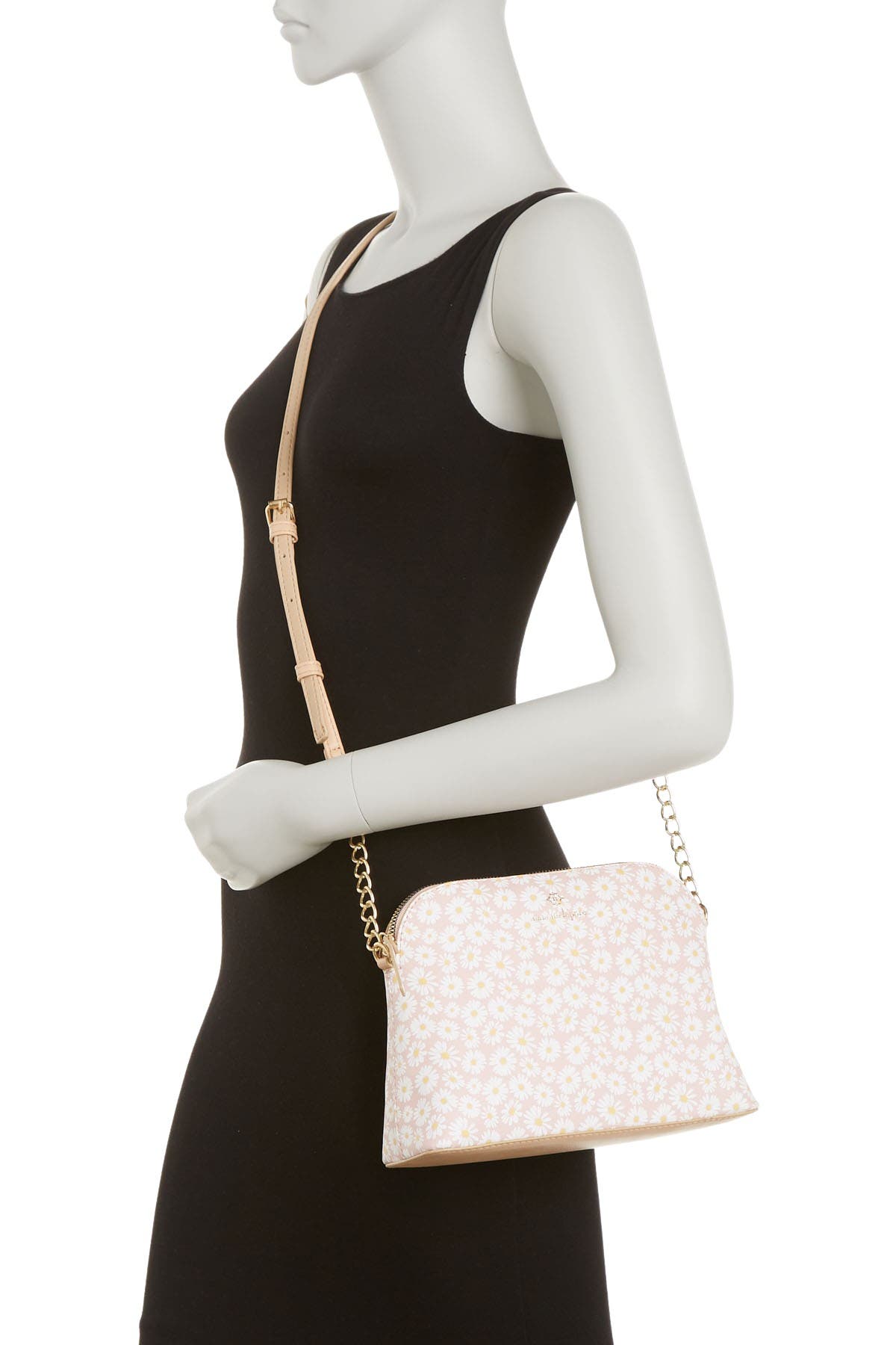 Nanette Lepore Brielle Floral Printed Partial Chain Crossbody Bag In White