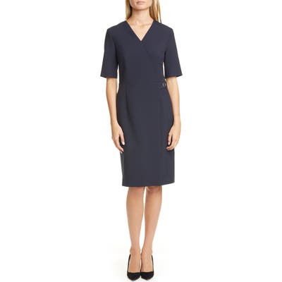 Boss Desirena Faux Wrap Dress, 8 (similar to 1) - Blue