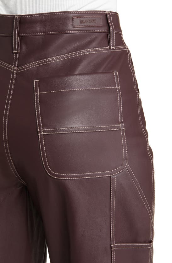 Shop Blanknyc Baxter Rib Cage Faux Leather Carpenter Pants In Wine And Dine
