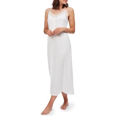 The White Company Lace Trim Midi Nightgown, White