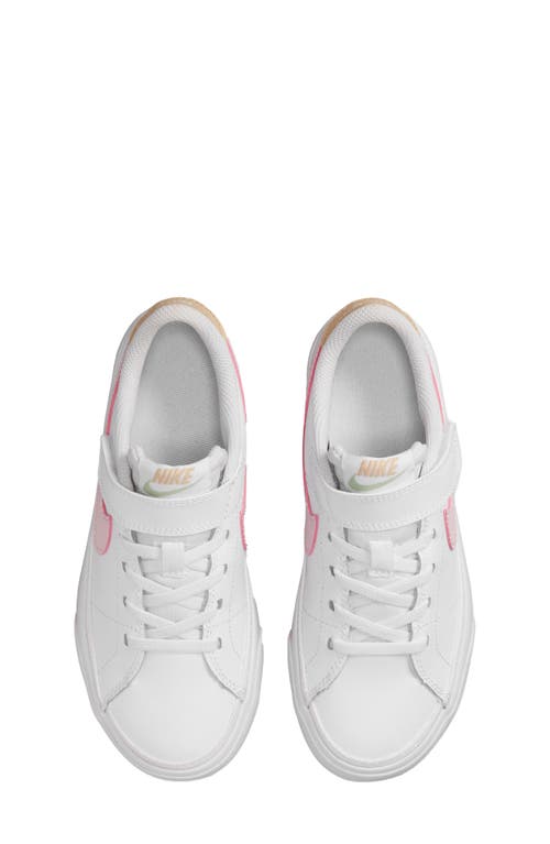 Nike Kids' Court Legacy Sneaker In White/pink
