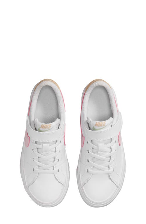 Shop Nike Kids' Court Legacy Sneaker In White/pink