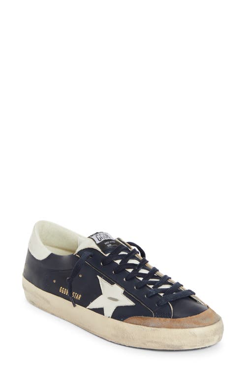 Shop Golden Goose Super-star Low Top Sneaker In Dark Blue/white/tabacco