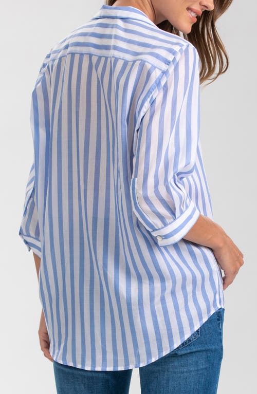 Shop Pietro Brunelli Panarea Stripe Popover Maternity Shirt In Navy