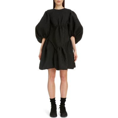 Cecilie Bahnsen Therese Floral Matelasse Dress, US / 6 UK - Black