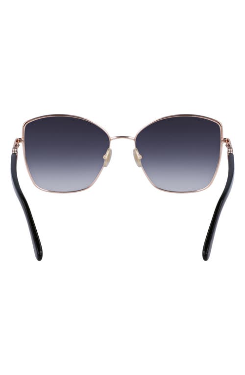 Ferragamo Gancini Tea Cup 60mm Gradient Butterfly Sunglasses In Rose Gold/ Grey Grdnt