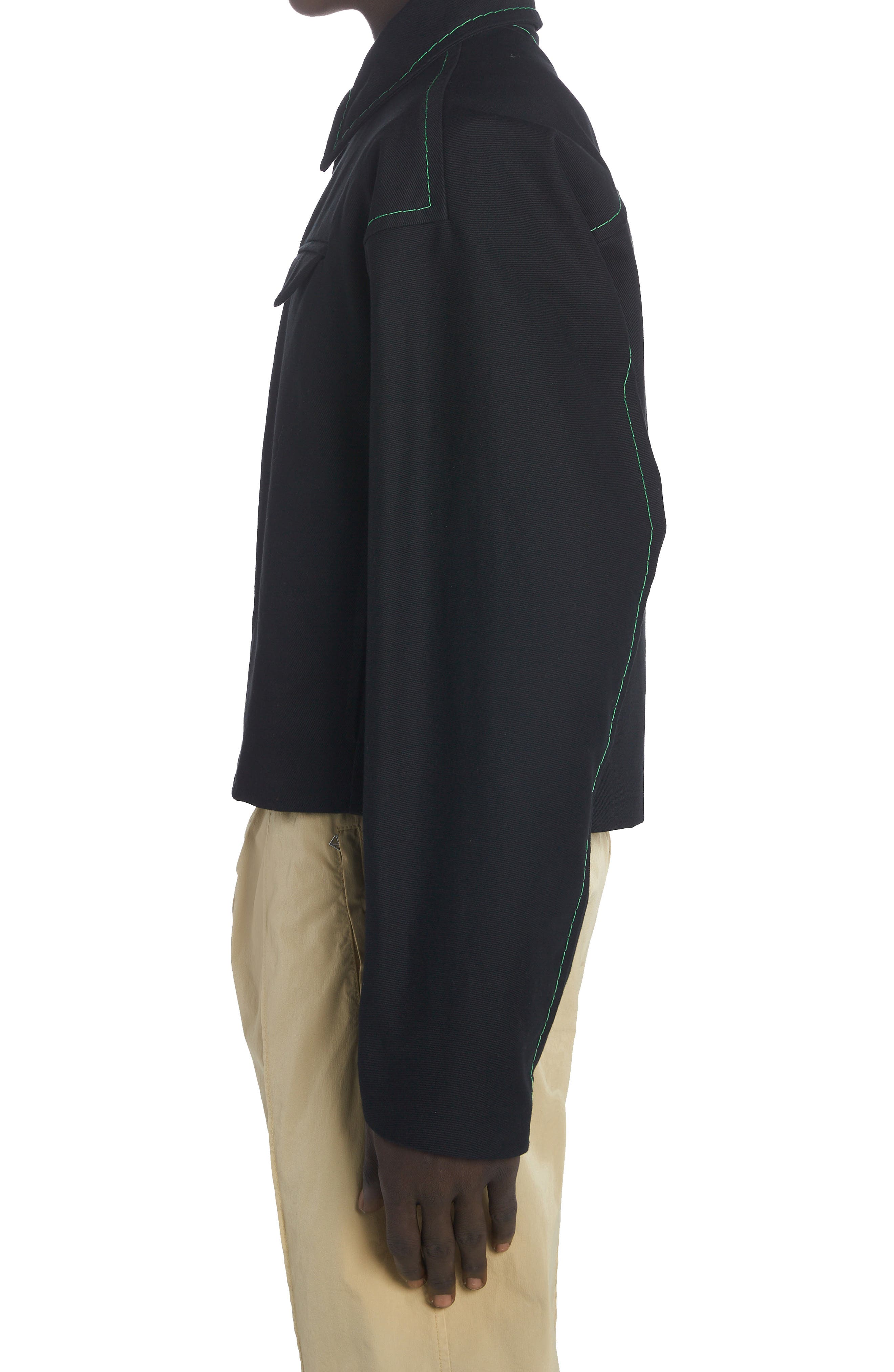 Bottega Veneta Relaxed Fit Twill Zip Jacket in Black