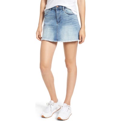 Sp Black Fray Hem Denim Skirt