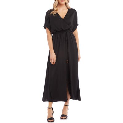 Karen Kane Cuffed Sleeve Midi Dress, Black