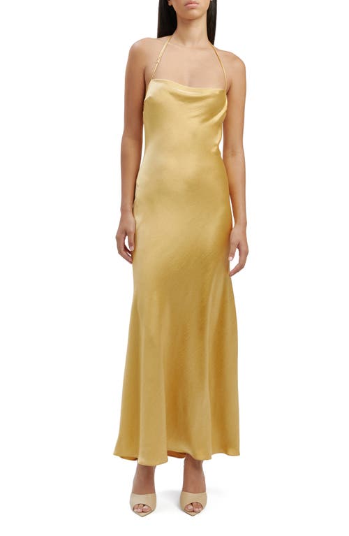 Shop Bardot Carlen Halter Maxi Dress In Gold