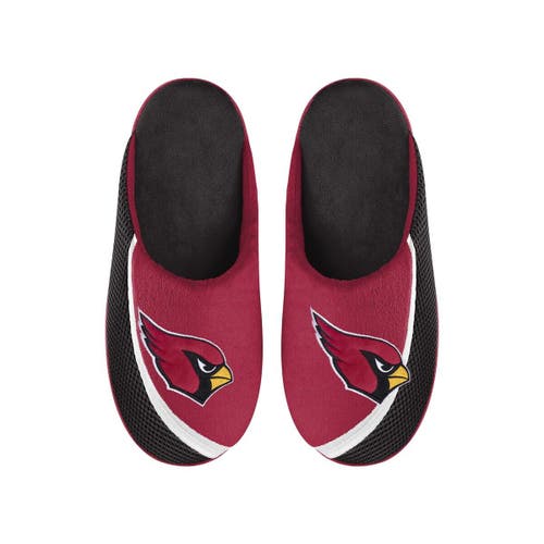 Men's FOCO Arizona Cardinals Big Logo Color Edge Slippers in Black