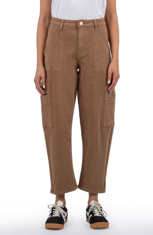 Shop Kut From The Kloth Kaya High Waist Straight Leg Cargo Pants In Latte