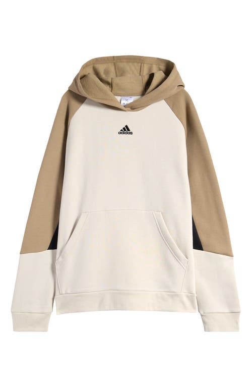 Shop Adidas Originals Adidas Kids' Colorblock Fleece Pullover Hoodie In Cream