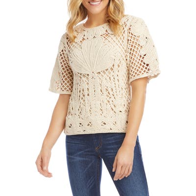 Karen Kane Crochet Top, Ivory