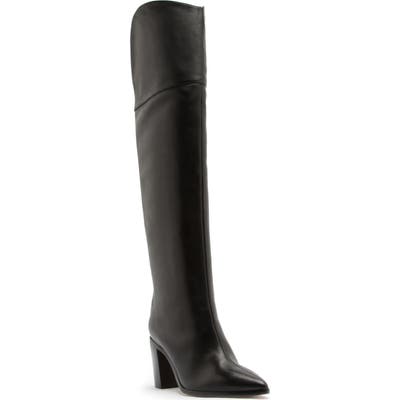 Schutz Anaisha Pointed Toe Over The Knee Boot- Black