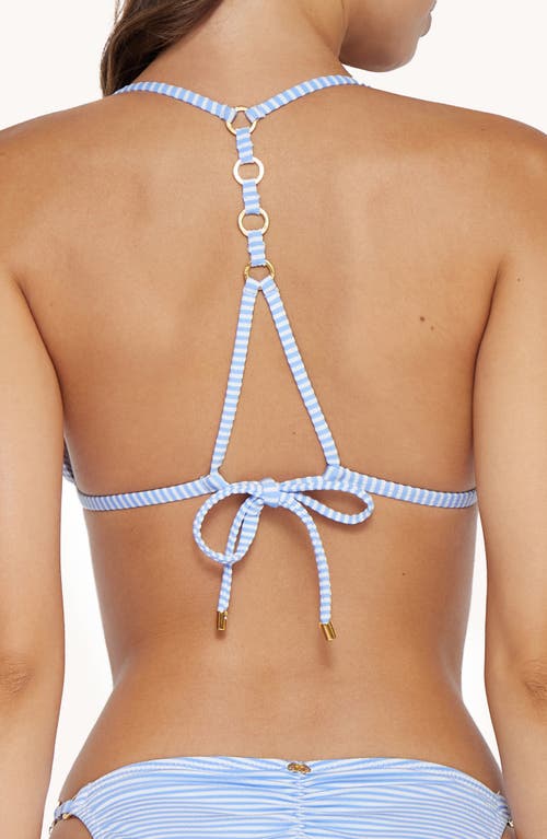 Shop Pq Swim Chain Hardware Triangle Bikini Top In Sailor Stripe