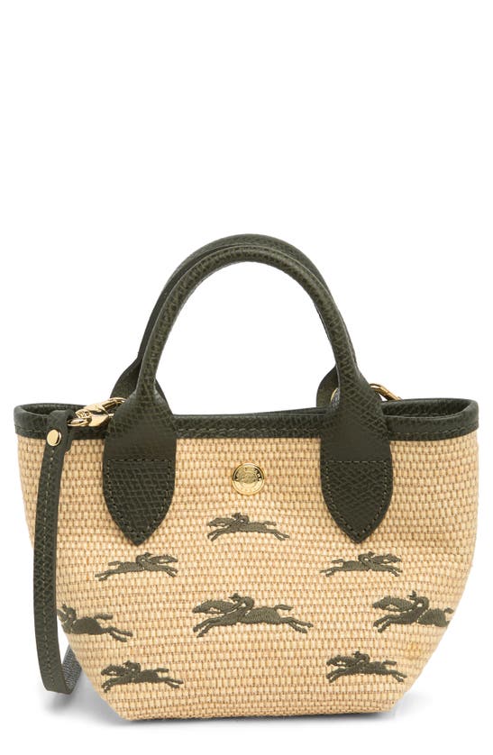 Shop Longchamp Le Pliage Panier Basket Bag In Khaki