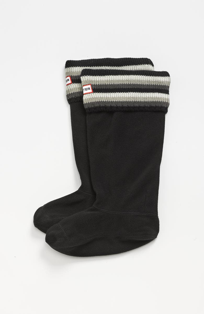 Hunter Tall Gloss Rain Boot & Pattern Cuff Welly Socks | Nordstrom