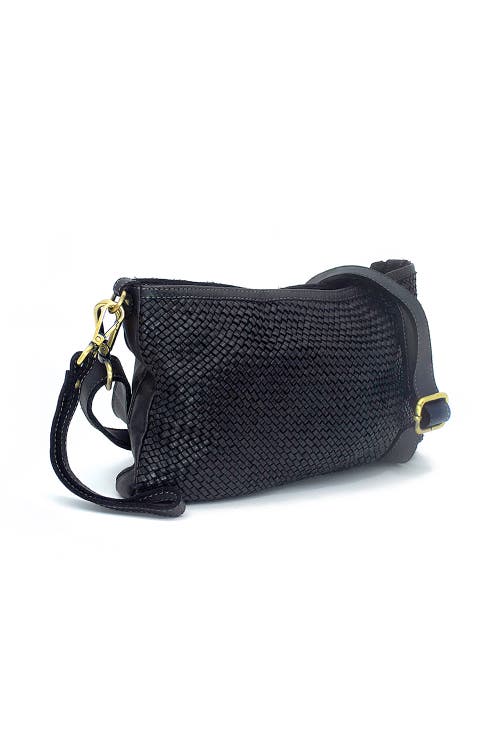 Bolsa Nova Laura Woven Crossbody In Black