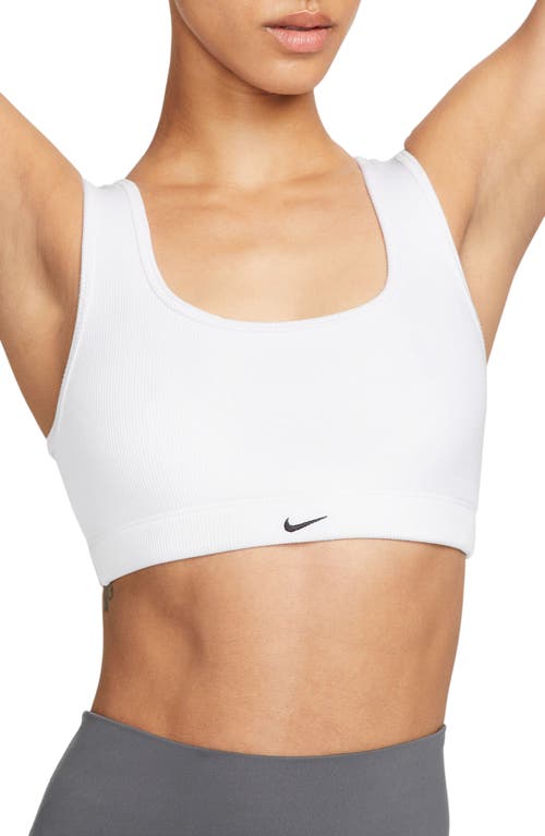 Nike Alate All U Rib Sports Bra In White/white/black