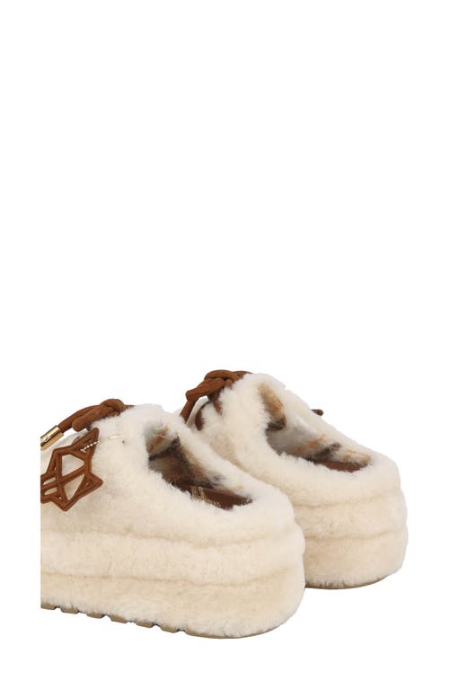 Shop Naked Wolfe Blizzard Genuine Shearling Platform Clog In Sand-suede/shearling