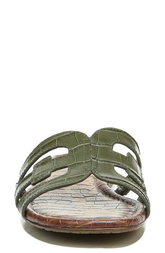 Sam Edelman Bay Cutout Slide Sandal In Granite Green Leather